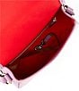 Color:Light Mauve - Image 3 - Saffiano Leather Saddle Crossbody Bag