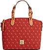 Dooney & Bourke Signature Logo Small Celeste Satchel Bag, Color:Red - Image 1