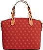 Dooney & Bourke Signature Logo Small Celeste Satchel Bag, Color:Red - Image 2