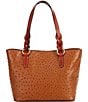 Color:Caramel - Image 2 - Small Gretchen Leather Tote Bag