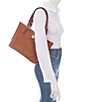 Color:Caramel - Image 4 - Small Gretchen Leather Tote Bag