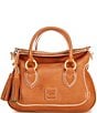 Color:Natural - Image 1 - Small Leather Satchel Bag