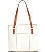 Dooney & Bourke Pebble Collection Small Lexington Leather Shopper Tote Bag, Color:White - Image 2