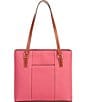 Color:Hot Pink - Image 2 - Pebble Collection Small Lexington Leather Shopper Tote Bag