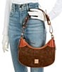 Dooney & Bourke Small Suede Hobo Shoulder Bag, Color:Brown Tmoro - Image 4