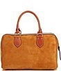Dooney & Bourke Suede Barrel Satchel Bag, Color:Honey - Image 2