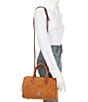 Dooney & Bourke Suede Barrel Satchel Bag, Color:Honey - Image 4