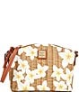 Color:Brown/White - Image 1 - Suki Coated Italian Cotton Crossbody Bag