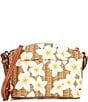 Color:Brown/White - Image 2 - Suki Coated Italian Cotton Crossbody Bag
