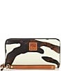 Dooney & Bourke Zebra Printed Large Zip Around Wristlet, Color:Zebra - Image 1