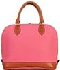 Color:Hot Pink - Image 2 - Pebble Collection Zip Zip Dome Satchel Bag