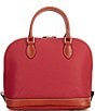 Color:Red - Image 2 - Pebble Collection Zip Dome Satchel Bag