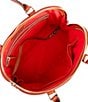 Color:Red - Image 3 - Pebble Collection Zip Dome Satchel Bag
