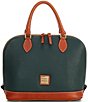 Dooney & Bourke Pebble Collection Zip Dome Satchel Bag, Color:Forest - Image 1