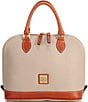 Dooney & Bourke Pebble Collection Zip Dome Satchel Bag, Color:Taupe - Image 1