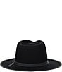 Dorfman Milano Brimmed Wool Felt Hat, Color:Black - Image 1