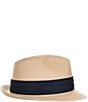Dorfman Milano Scala Fine Braided Straw Fedora 2 1/4#double; Brim Hat, Color:Natural - Image 2