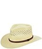 Dorfman Milano Scala Genuine Panama Straw Outback 3#double; Brim Hat, Color:Natural - Image 1