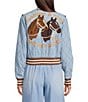 Double D Ranch Branded & True Round Neck Long Sleeve Studded Emroidered Bomber Jacket - Image 3