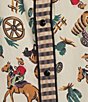 Double D Ranch Hardcore Western Cowboy Graffiti Print Point Collar Short Sleeve Coordinating Top - Image 3