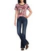 Double D Ranch Knit Barbed Wire Scoop Neck Short Sleeve Baby Tee - Image 3