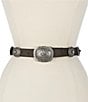Double D Ranch Lil Metal Concho Leather Western Belt, Color:Brown - Image 1