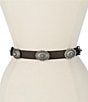 Double D Ranch Lil Metal Concho Leather Western Belt, Color:Brown - Image 2