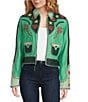 Double D Ranch Rangeland Romance & Rustlers Rosie Printed Open Front Long Sleeve Jacket, Color:Agave - Image 1