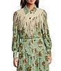 Double D Ranch Sonora Suede Fringe Collar, Color:Bone - Image 1