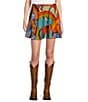 Double D Ranch Women Of The Range Mini A-Line Skirt, Color:Print - Image 1