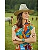 Double D Ranch Women Of The Range Printed V-Neck Short Sleeve Wrap Midi Dress, Color:Print - Image 5