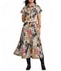 Double D Ranch Woven Cowboy Graffiti Print Collar Short Sleeve Top - Image 3