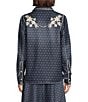 Double D Ranch Woven Embroidered Point Collar Long Sleeve Coordinating Blouse, Color:Denim - Image 2