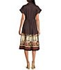 Double D Ranch Wester Bar Room Buddies Linen Point Collar Short Sleeve A-Line Dress, Color:Dark Brown - Image 2