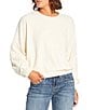 Double Zero Chenille Crew Neck Long Sleeve Sweater, Color:Cream - Image 1