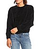 Double Zero Chenille Crew Neck Long Sleeve Sweater, Color:Black - Image 1