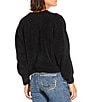 Double Zero Chenille Crew Neck Long Sleeve Sweater, Color:Black - Image 2