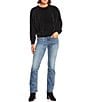 Double Zero Chenille Crew Neck Long Sleeve Sweater, Color:Black - Image 3