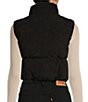 Color:Black - Image 2 - Corduroy Zip Up Crop Puffer Vest