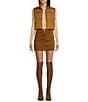 Color:Pale Brown - Image 3 - Cropped Puffer Vest