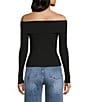 Double Zero Cropped Ribbed Knit Off-The-Shoulder Long Sleeve Top - Image 6
