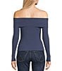 Double Zero Cropped Ribbed Knit Off-The-Shoulder Long Sleeve Top - Image 2