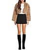 Double Zero Faux Fur Cropped Jacket - Image 4