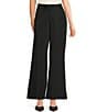 Double Zero Flat Front Wide Leg Pants, Color:Black - Image 1