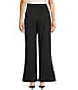 Double Zero Flat Front Wide Leg Pants, Color:Black - Image 2