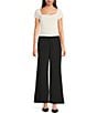 Double Zero Flat Front Wide Leg Pants, Color:Black - Image 3