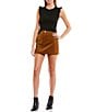 Double Zero High Rise Corduroy Pencil Skirt, Color:Pale Brown - Image 3