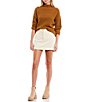Color:Cream - Image 3 - High Rise Corduroy Pencil Skirt