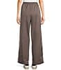 Double Zero High Rise Drawstring Wide Leg Pants, Color:Cocoa - Image 2