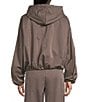 Double Zero Long Sleeve Hooded Zip Up Jacket, Color:Cocoa - Image 2